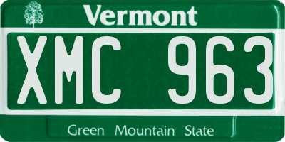 VT license plate XMC963