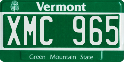 VT license plate XMC965