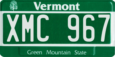 VT license plate XMC967