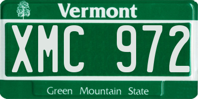 VT license plate XMC972