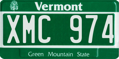 VT license plate XMC974