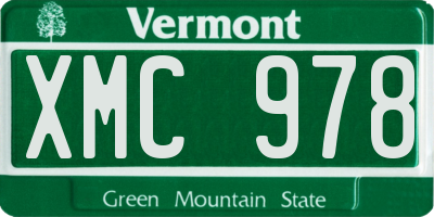 VT license plate XMC978