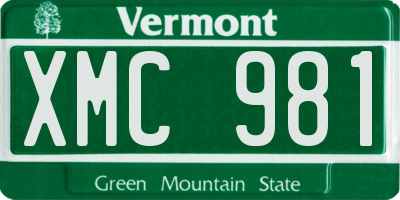 VT license plate XMC981