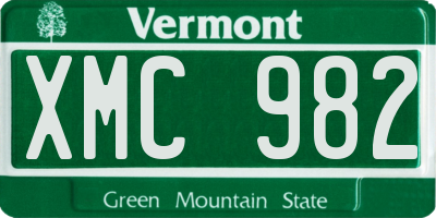 VT license plate XMC982