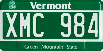 VT license plate XMC984
