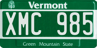 VT license plate XMC985