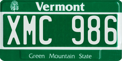 VT license plate XMC986