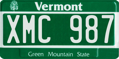 VT license plate XMC987