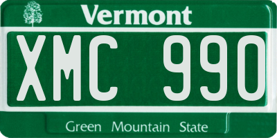 VT license plate XMC990