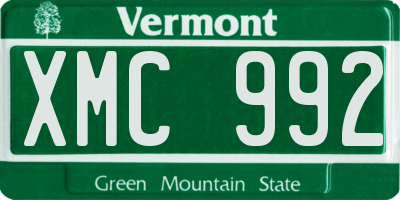 VT license plate XMC992