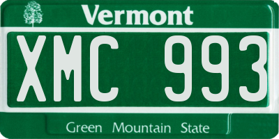 VT license plate XMC993