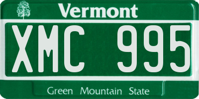 VT license plate XMC995
