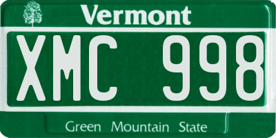VT license plate XMC998