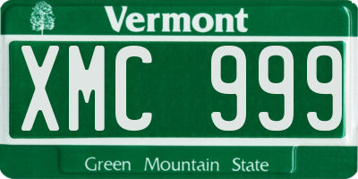 VT license plate XMC999