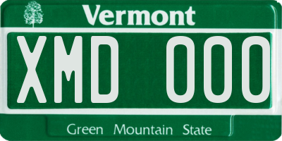 VT license plate XMD000