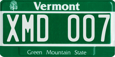 VT license plate XMD007