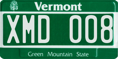 VT license plate XMD008