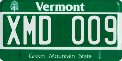 VT license plate XMD009