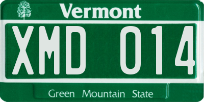 VT license plate XMD014