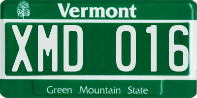 VT license plate XMD016