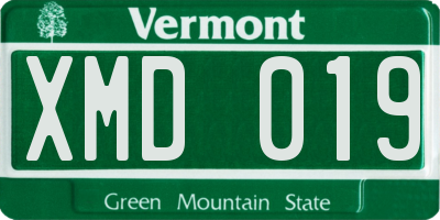 VT license plate XMD019