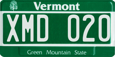 VT license plate XMD020