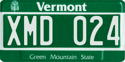 VT license plate XMD024