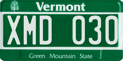 VT license plate XMD030