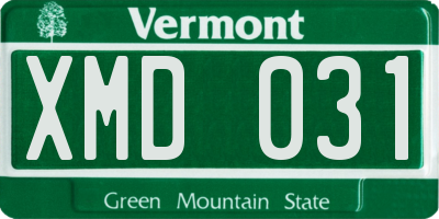 VT license plate XMD031