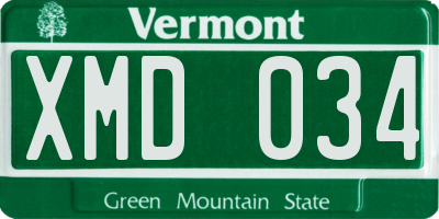 VT license plate XMD034