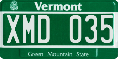 VT license plate XMD035