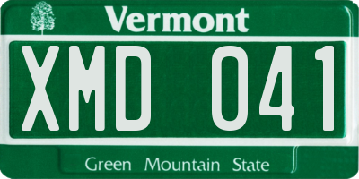 VT license plate XMD041