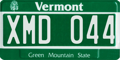 VT license plate XMD044