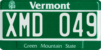 VT license plate XMD049