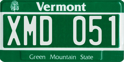 VT license plate XMD051