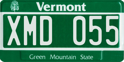 VT license plate XMD055