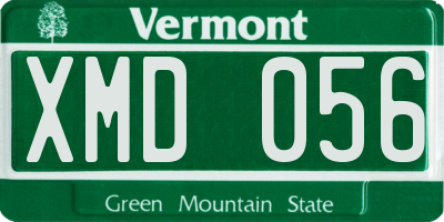 VT license plate XMD056