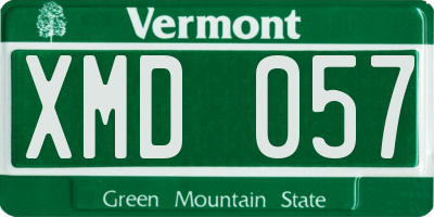 VT license plate XMD057