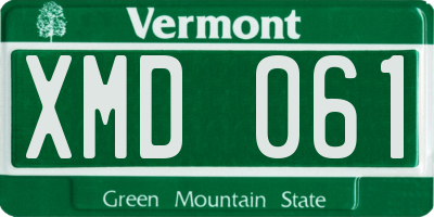 VT license plate XMD061