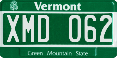 VT license plate XMD062