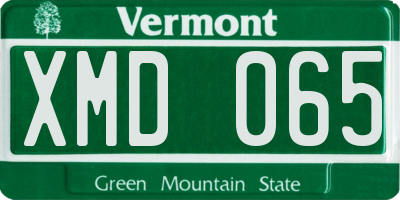VT license plate XMD065