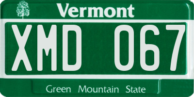 VT license plate XMD067