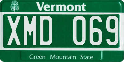 VT license plate XMD069