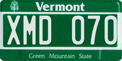 VT license plate XMD070