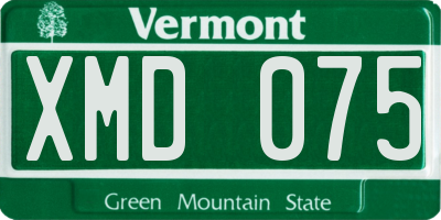 VT license plate XMD075