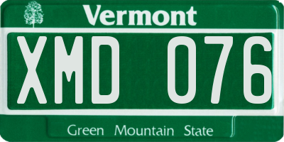 VT license plate XMD076