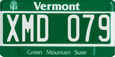 VT license plate XMD079