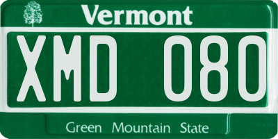 VT license plate XMD080