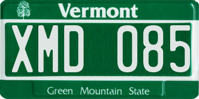 VT license plate XMD085
