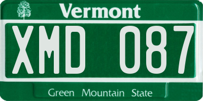 VT license plate XMD087